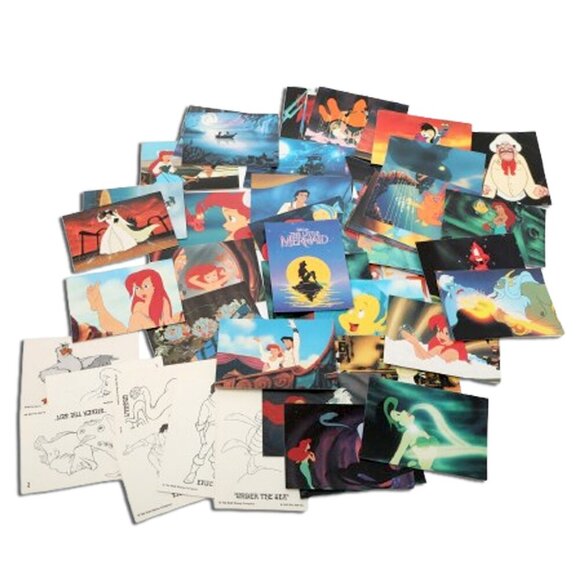 Vintage Disney's The Little Mermaid Trading Cards Pro Set 1991 Ariel Collectable - Picture 1 of 13